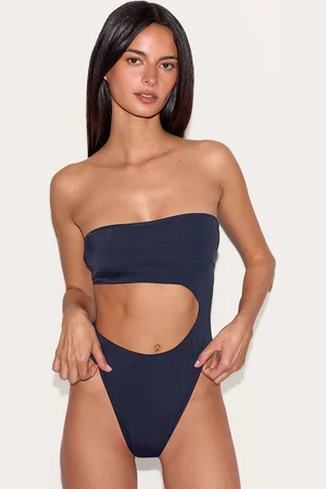 PRETTYLITTLETHING Bandeau Cut Out High Leg Swimsuit