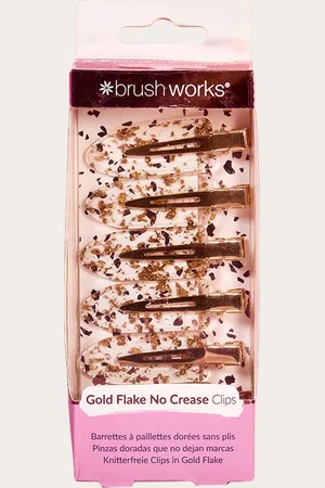 PRETTYLITTLETHING Brushworks Gold Flake No Crease Clips 6 Pack