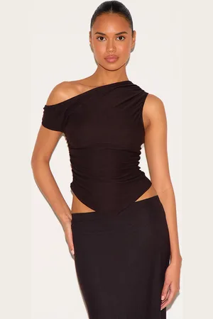PRETTYLITTLETHING Soft Touch Sleeveless Asymmetric Top
