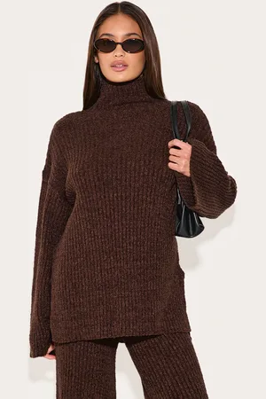 PRETTYLITTLETHING Rib Boucle Knit Oversized Jumper