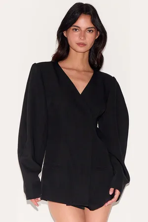 PRETTYLITTLETHING Cross Front Cocoon Sleeve Tailored Playsuit