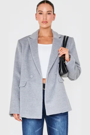 PRETTYLITTLETHING Oversized Textured Wool Look Blazer