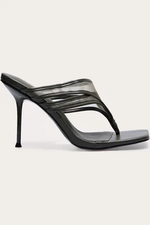 PRETTYLITTLETHING Wide Fit Square Toe Double Mesh Thong Stiletto Heeled Mules