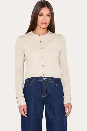 PRETTYLITTLETHING Marl Basic Button Up Knit Cardigan
