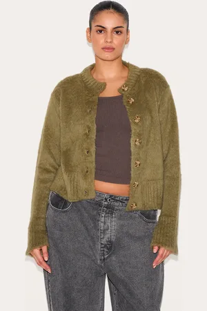 PRETTYLITTLETHING Plus Eyelash Knitted Cardigan