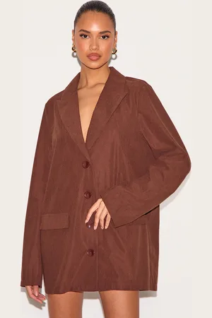 PRETTYLITTLETHING Cord Oversized Blazer Dress