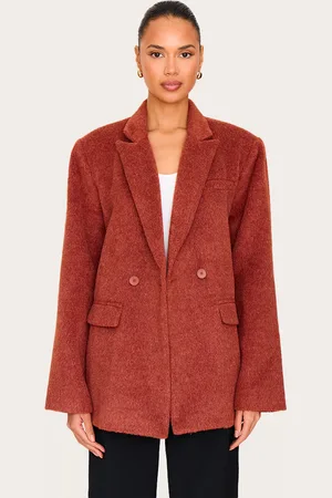 PRETTYLITTLETHING Oversized Textured Wool Look Blazer