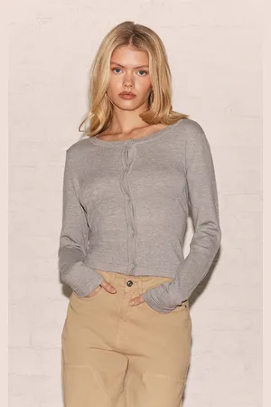 PRETTYLITTLETHING Basic Fine Knit Button Up Cardigan