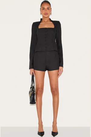 PRETTYLITTLETHING Woven Scoop Neck Button Detail Playsuit