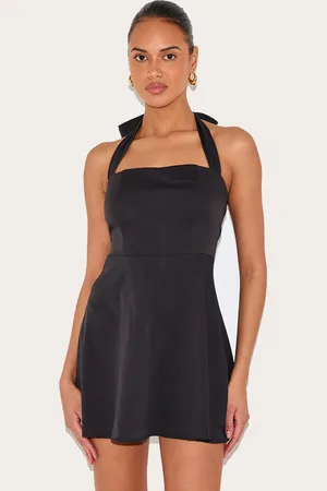 PRETTYLITTLETHING Woven Tie Neck Shift Dress