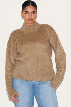 PRETTYLITTLETHING Plus High Neck Eyelash Knit Jumper