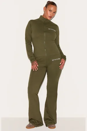 PRETTYLITTLETHING Plus Jersey Skinny Flared Pants