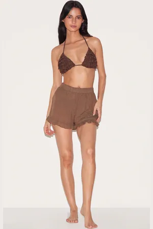 PRETTYLITTLETHING Linen Look Frill Edge Shorts