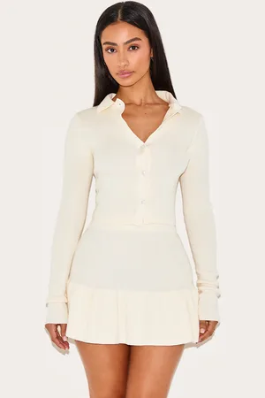 PRETTYLITTLETHING Petite Knitted Button Up Cardigan