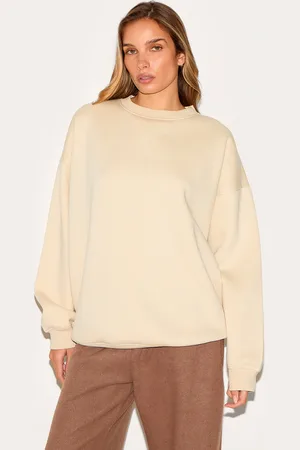 PRETTYLITTLETHING Stone Oversized Longline Sweatshirt