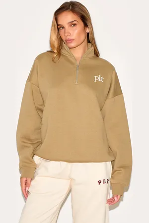 PRETTYLITTLETHING Printed Quarter Zip Sweatshirt
