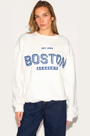 PRETTYLITTLETHING Oversized Boston Print Sweatshirt