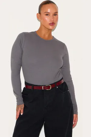 PRETTYLITTLETHING Plus Basic Rib Long Sleeve Bodysuit