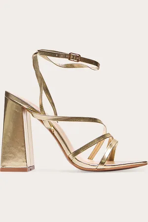 PRETTYLITTLETHING Wide Fit Pu Square Toe Strappy Block Heeled Sandals