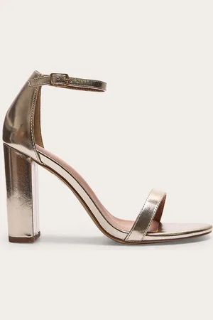 PRETTYLITTLETHING Wide Fit Pu Round Toe Block Heeled Sandals