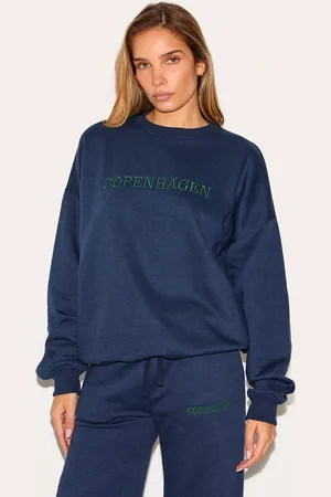 PRETTYLITTLETHING Oversized Copenhagen Embroidered Sweatshirt