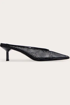 PRETTYLITTLETHING Mesh Point Toe Low Heel Court Mules