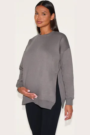 PRETTYLITTLETHING Maternity Nursing Side Split Sweater