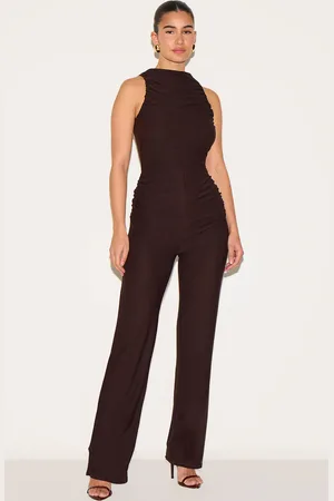 PRETTYLITTLETHING Soft Touch Ruched Straight Leg Jumpsuit