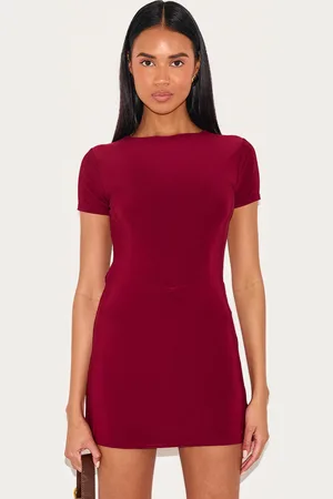 PRETTYLITTLETHING Double Layer Cap Sleeve Slinky Skort Playsuit