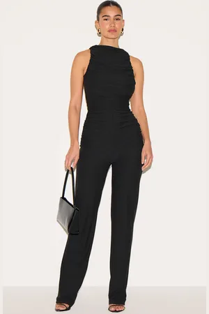PRETTYLITTLETHING Soft Touch Ruched Straight Leg Jumpsuit