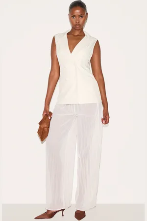 PRETTYLITTLETHING Woven Waistcoat Overlay Chiffon Jumpsuit