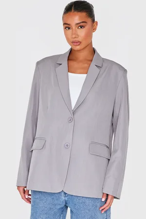 PRETTYLITTLETHING Seam Detail Structured Oversized Blazer
