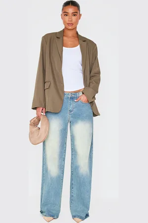 PRETTYLITTLETHING Seam Detail Structured Oversized Blazer