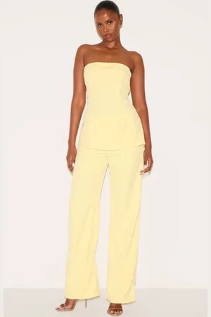 PRETTYLITTLETHING Woven Tailored Longline Bandeau Flared Jumpsuit