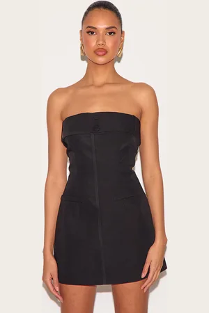 PRETTYLITTLETHING Woven Belt Detail Shift Dress