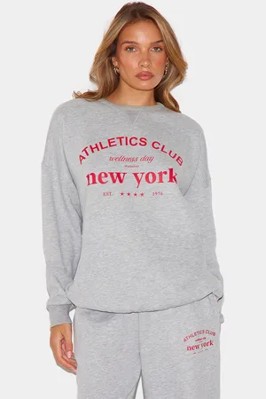 PRETTYLITTLETHING Oversized New York Printed Sweatshirt