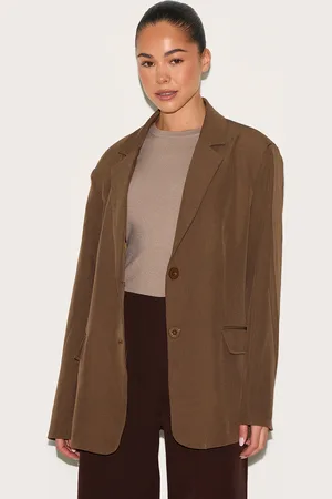 PRETTYLITTLETHING Seam Detail Structured Oversized Blazer