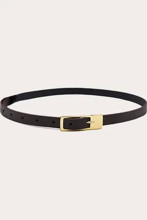 PRETTYLITTLETHING PU Square Buckle Skinny Belt