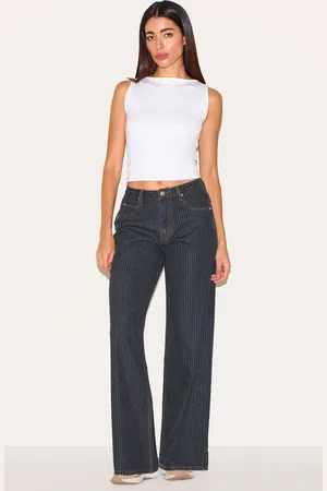 PRETTYLITTLETHING Low Rise Baggy Pinstripe Jeans