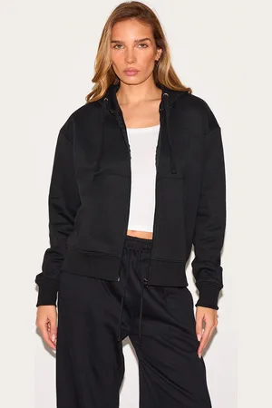 PRETTYLITTLETHING Oversized Hooded Zip Up Sweat Hoodie