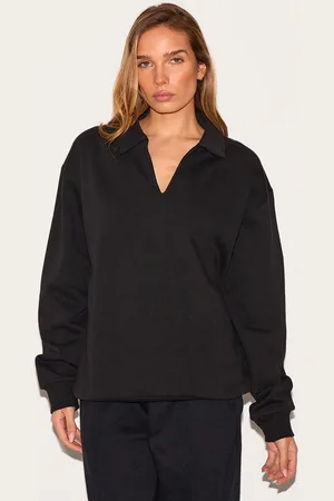 PRETTYLITTLETHING Premium Collared Oversized Sweatshirt