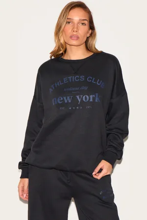 PRETTYLITTLETHING Oversized New York Printed Sweatshirt