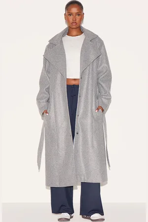 PRETTYLITTLETHING Oversized Wool Look Trench Coat