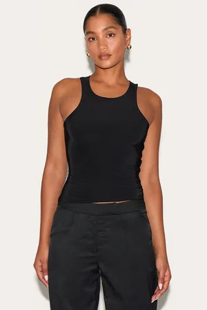 PRETTYLITTLETHING Soft Touch Asymmetric Hem Racer Vest