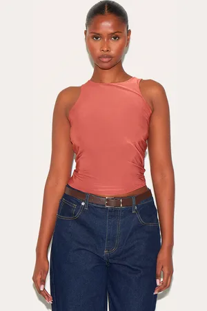 PRETTYLITTLETHING Soft Touch Asymmetric Hem Racer Vest