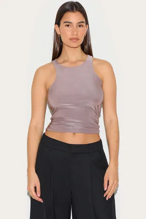 PRETTYLITTLETHING Soft Touch Asymmetric Hem Racer Vest