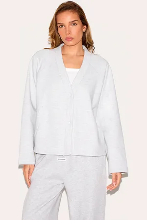 PRETTYLITTLETHING Premium Boxy Sweat Cardigan