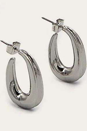 PRETTYLITTLETHING Ridge Medium Hoop Earring