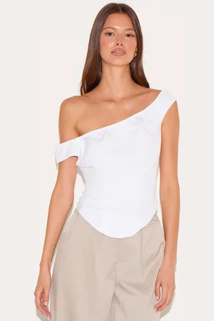 PRETTYLITTLETHING Woven Bardot Longline Corset