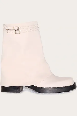 PRETTYLITTLETHING Faux Suede Round Toe Fold Over Buckle Strap Ankle Boots